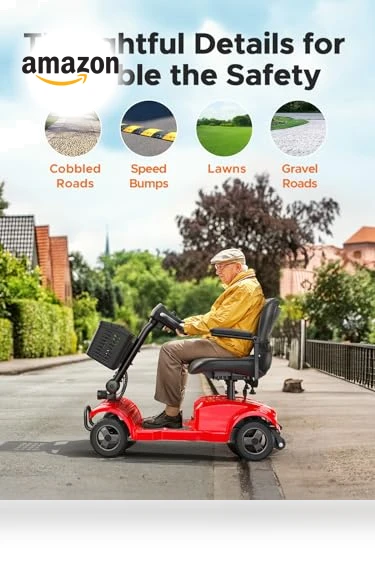 Folding 4 Wheel Mobility Scooter with 15 Mile Long Range — Mobility Scooters, ENGWE