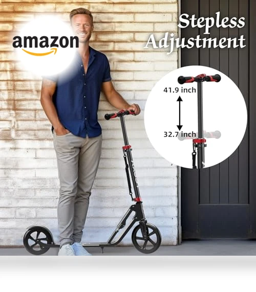 Folding Adjustable Adult Scooter with Big Wheels — Push Scooters, LEEYV