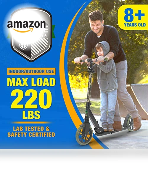 Adjustable T-Bar Handlebar Kick Scooter for Adults and Kids — Push Scooters, SereneLife