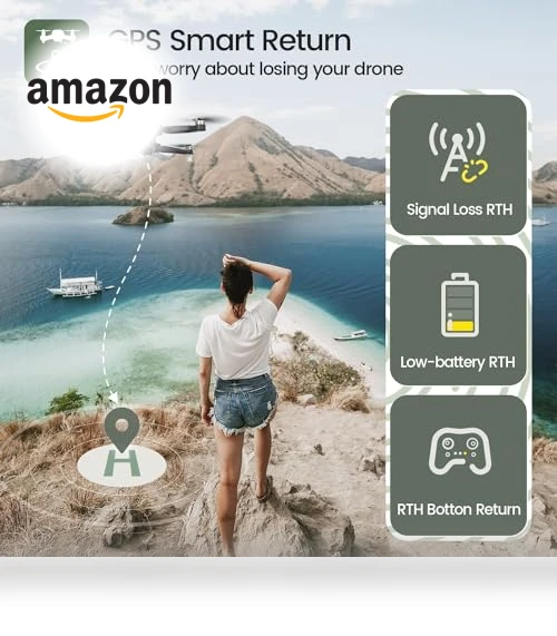 GPS Drone with 4K Camera, Auto Return, Follow Me, Brushless Motor, 46 Mins Flight — Drones, Holy Stone