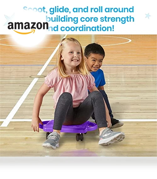 Green Indoor Scooter Board with Handles for Kids — Balance Bikes, hand2mind