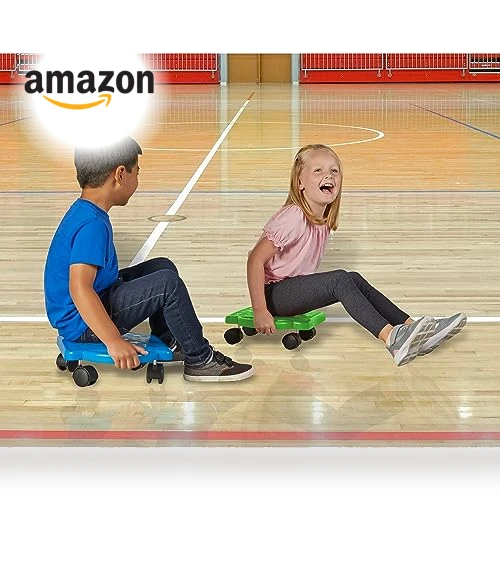 Green Indoor Scooter Board with Handles for Kids — Balance Bikes, hand2mind
