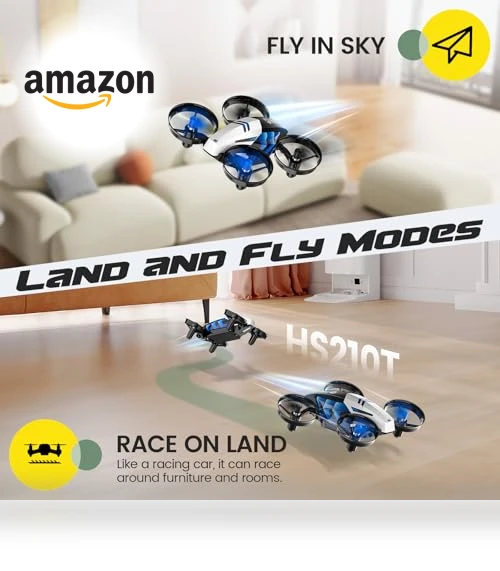 2 IN1 MINI Indoor Drone with Land & Fly Mode, RC Quadcopter for Kids — Flying Toys, Holy Stone