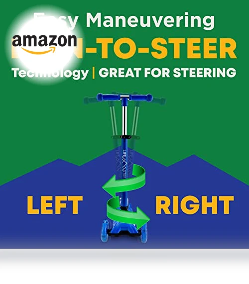 3 Wheel Kick Scooter for Kids with LED Lights and Adjustable Handlebar — Balance Bikes, Lifemaster