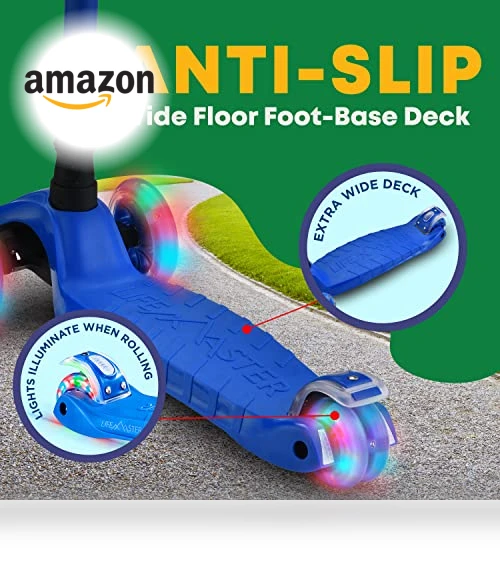 3 Wheel Kick Scooter for Kids with LED Lights and Adjustable Handlebar — Balance Bikes, Lifemaster
