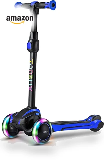 Kids Scooter with Light Up Wheels, Adjustable Handlebar for Ages 3-12 — Push Scooters, TONBUX