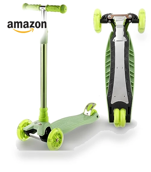 3 Wheel Scooter for Kids with Light Up Wheels, Adjustable Height — Balance Bikes, WV WONDER VIEW