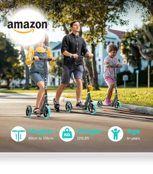 Adjustable Height Foldable Scooter for Kids and Adults — Push Scooters, LEEYV