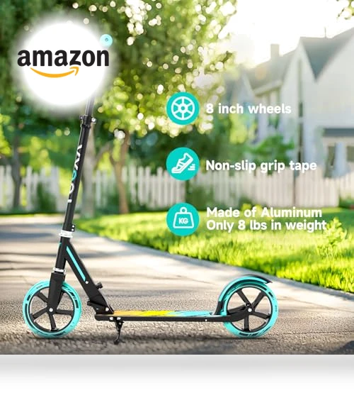 Adjustable Height Foldable Scooter for Kids and Adults — Push Scooters, LEEYV