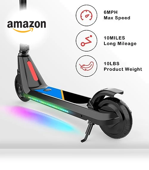 Electric Scooter for Kids with Adjustable Speed and Height — Balance Bikes, LINGTENG