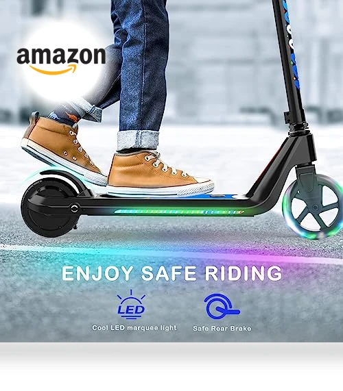 Electric Scooter for Kids with Adjustable Speed and Height — Balance Bikes, LINGTENG