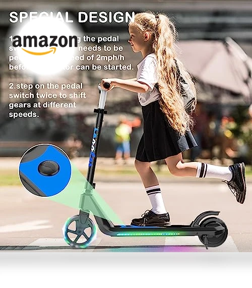Electric Scooter for Kids with Adjustable Speed and Height — Balance Bikes, LINGTENG
