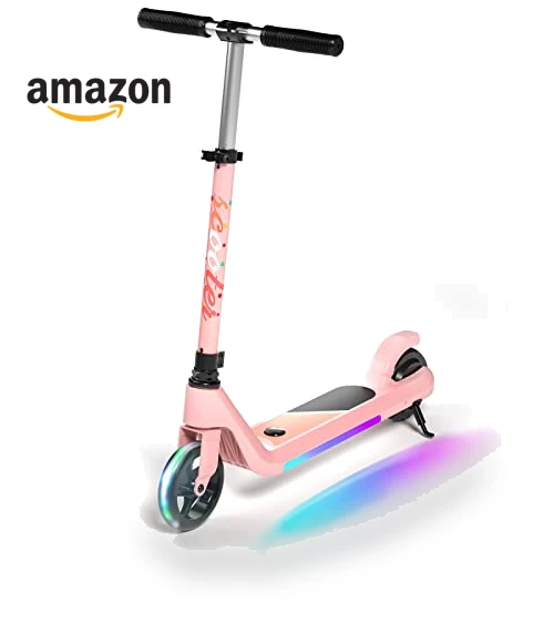 Electric Scooter for Kids with Adjustable Speed and Height, Flash Wheel & Deck Lights — Balance Bikes, LINGTENG