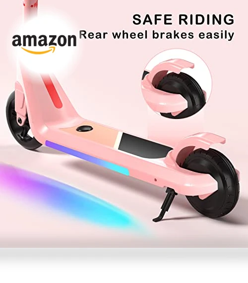 Electric Scooter for Kids with Adjustable Speed and Height, Flash Wheel & Deck Lights — Balance Bikes, LINGTENG