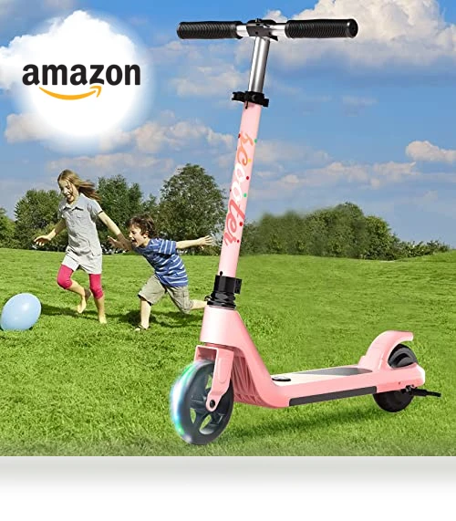 Electric Scooter for Kids with Adjustable Speed and Height, Flash Wheel & Deck Lights — Balance Bikes, LINGTENG