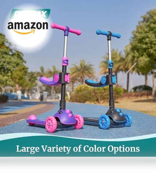Folding Kick Scooter for Kids with Light-Up Wheels and Adjustable Handlebar — Push Scooters, Gotrax