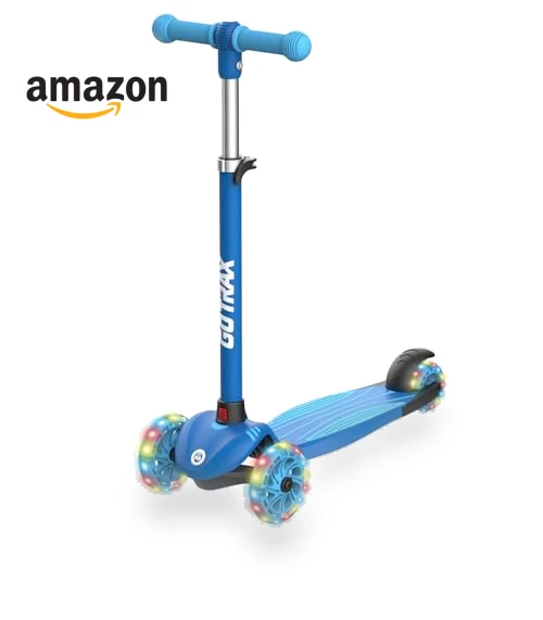 Kids Kick Scooter with LED Wheels and Adjustable Handlebars — Balance Bikes, Gotrax