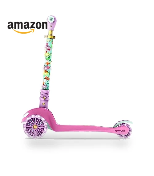 Character Kids Kick Scooter with LED Lights and Light-Up Wheels — Push Scooters, Jetson