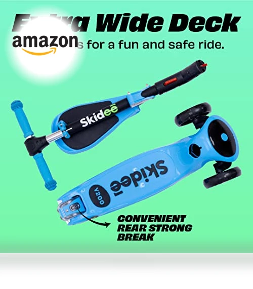 Adjustable Height Foldable Scooter with Removable Seat for Kids — Push Scooters, SKIDEE