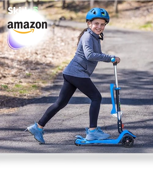 Adjustable Height Foldable Scooter with Removable Seat for Kids — Push Scooters, SKIDEE