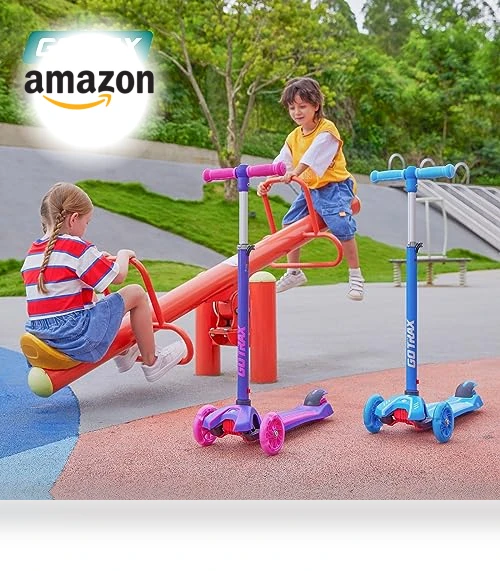 Kids Kick Scooter with LED Lighted Wheels and Adjustable Handlebars — Push Scooters, Gotrax