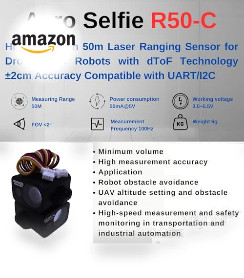 Laser Ranging Sensor for Drones & Robots, 50m Range, High-Precision, dToF Technology — Drones & UAV Technology, Shenzhen Ruijie Innovation Technology Co.,Ltd