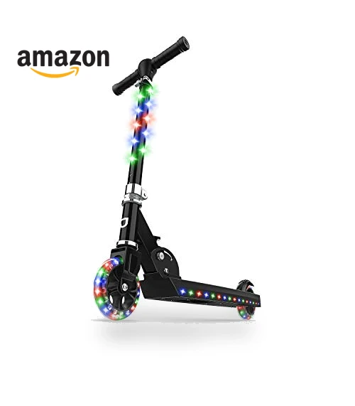 Light-Up Kick Scooter with Adjustable Handlebar and Rear Brake — Push Scooters, Jetson