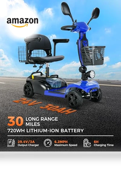 30 Mile Long Range Travel Mobility Scooter for Adults & Seniors — Mobility Scooters, MOVEMAGIC