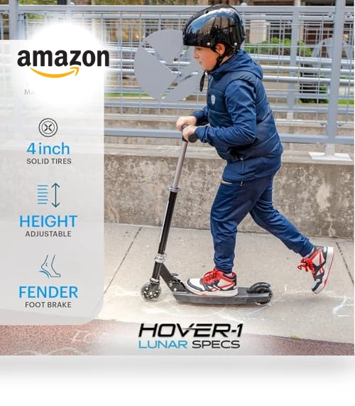 Kids Folding Kick Scooter with LED Light Up Wheels — Push Scooters, Hover-1