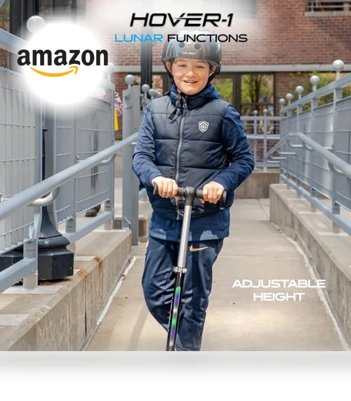 Kids Folding Kick Scooter with LED Light Up Wheels — Push Scooters, Hover-1