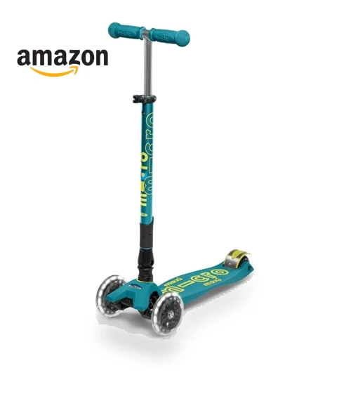 Maxi Deluxe Foldable LED Scooter for Kids with Light-Up Wheels — Push Scooters, Micro