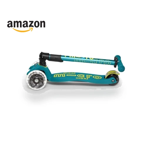 Maxi Deluxe Foldable LED Scooter for Kids with Light-Up Wheels — Push Scooters, Micro