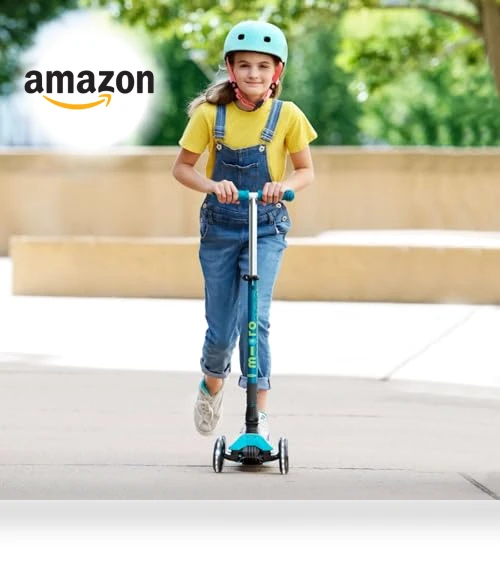 Maxi Deluxe Foldable LED Scooter for Kids with Light-Up Wheels — Push Scooters, Micro