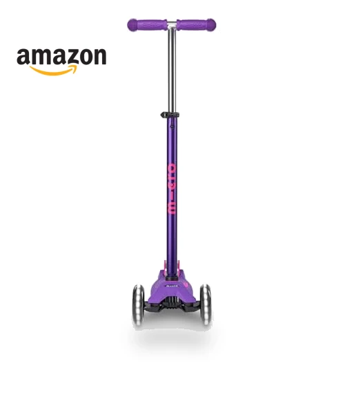 Maxi Deluxe LED Three-Wheeled Scooter with Light-Up Wheels for Kids — Balance Bikes, Micro