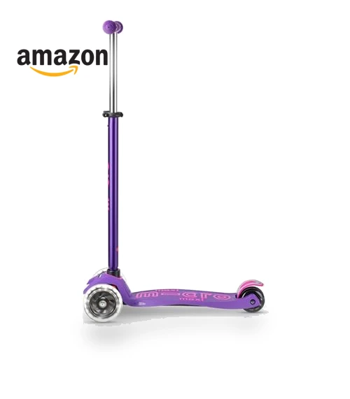 Maxi Deluxe LED Three-Wheeled Scooter with Light-Up Wheels for Kids — Balance Bikes, Micro