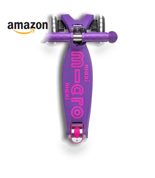 Maxi Deluxe LED Three-Wheeled Scooter with Light-Up Wheels for Kids — Balance Bikes, Micro
