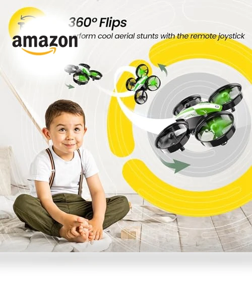 Mini Drone for Kids and Beginners with Auto Hover, 3D Flips, 3 Batteries — Interactive Figures & Robots, Holy Stone