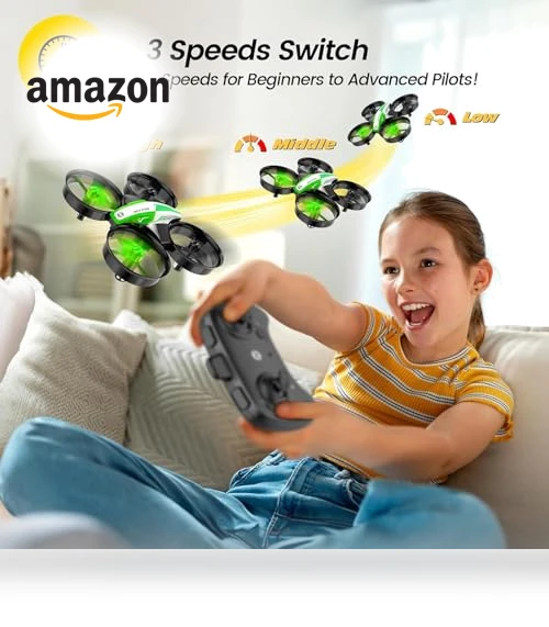 Mini Drone for Kids and Beginners with Auto Hover, 3D Flips, 3 Batteries — Interactive Figures & Robots, Holy Stone
