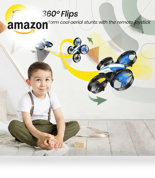 Mini Drone for Kids and Beginners with Auto Hovering, 3D Flips, and 3 Batteries — Flying Toys, Holy Stone
