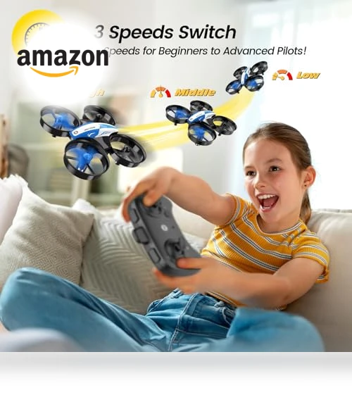 Mini Drone for Kids and Beginners with Auto Hovering, 3D Flips, and 3 Batteries — Flying Toys, Holy Stone