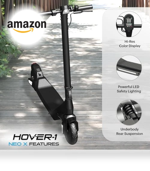 Foldable Electric Scooter with LED Display and Suspension — Electric Vehicles, Hover-1