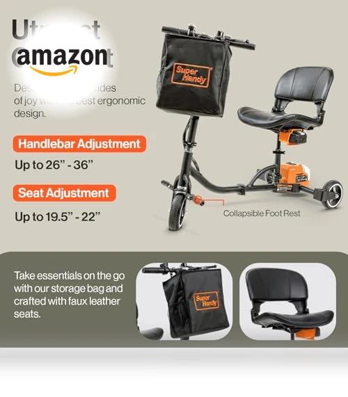 Foldable 3-Wheel Mobility Scooter for Adults - 13 Mile Range, Airline Travel Friendly — Mobility Scooters, SuperHandy