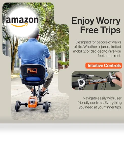 Foldable 3-Wheel Mobility Scooter for Adults - 13 Mile Range, Airline Travel Friendly — Mobility Scooters, SuperHandy