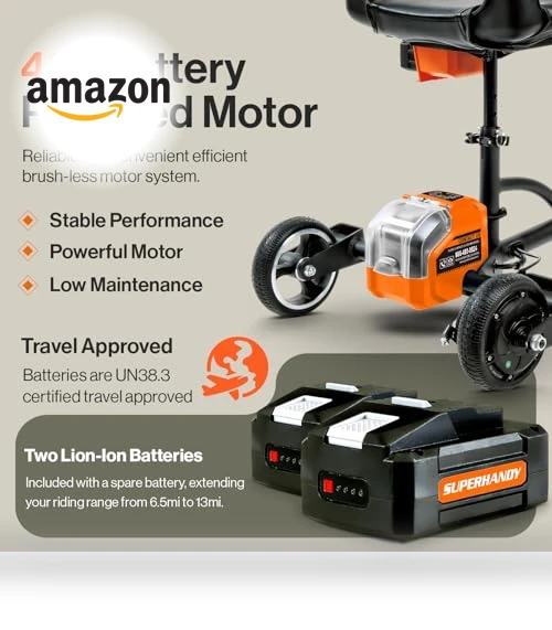 Foldable 3-Wheel Mobility Scooter for Adults - 13 Mile Range, Airline Travel Friendly — Mobility Scooters, SuperHandy