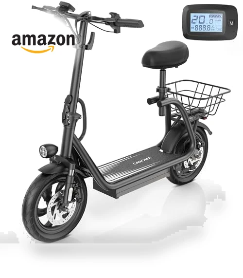 Peak 1200W Electric Scooter with Seat, 30 Miles Range, 20MPH, Foldable Commuter Scooter — Electric Vehicles, Caroma