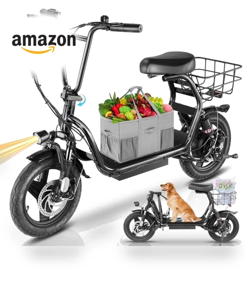 Peak 1200W Electric Scooter with Seat, 30Miles Range, 20MPH Top Speed, Foldable — Electric Self-Balancing Scooters, Caroma