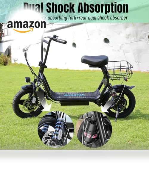 Peak 1200W Electric Scooter with Seat, 30Miles Range, 20MPH Top Speed, Foldable — Electric Self-Balancing Scooters, Caroma