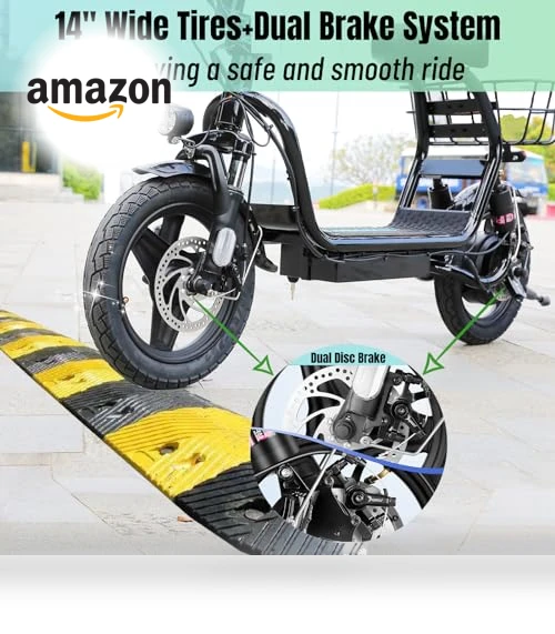 Peak 1200W Electric Scooter with Seat, 30Miles Range, 20MPH Top Speed, Foldable — Electric Self-Balancing Scooters, Caroma
