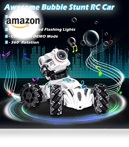 4 Head RC Tank Car with Nerf Bullets, Bubble, Spray, LED Light, Music — Toy Vehicles, VWAHNANA