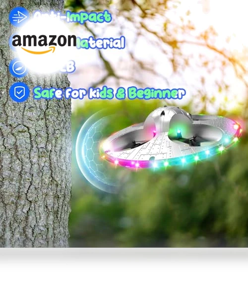 Foam Drone RC UFO for Kids and Beginners with Auto Hovering and Lights — Drones & UAV Technology, HOLYFUN